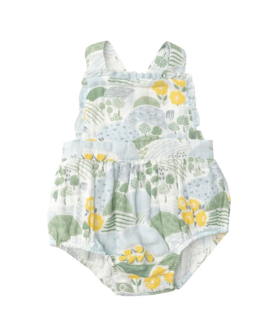 Cute Country Floral Ruffle Sunsuit