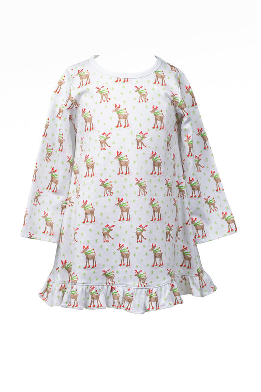 Reindeer Girl Lounge Dress by the Proper Peony