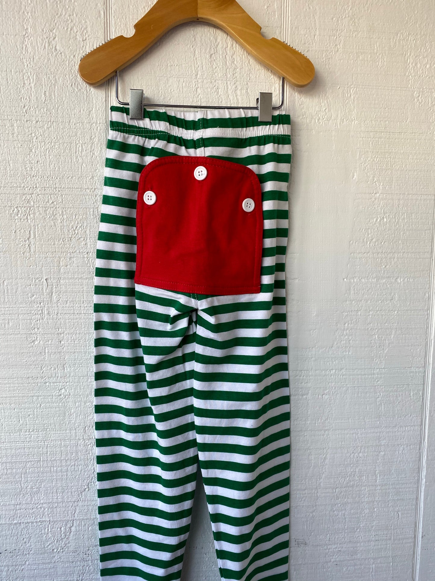 2pc Green Stripe Butt Flap pjs
