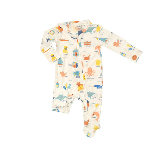 Beachside ABC Zipper Footie