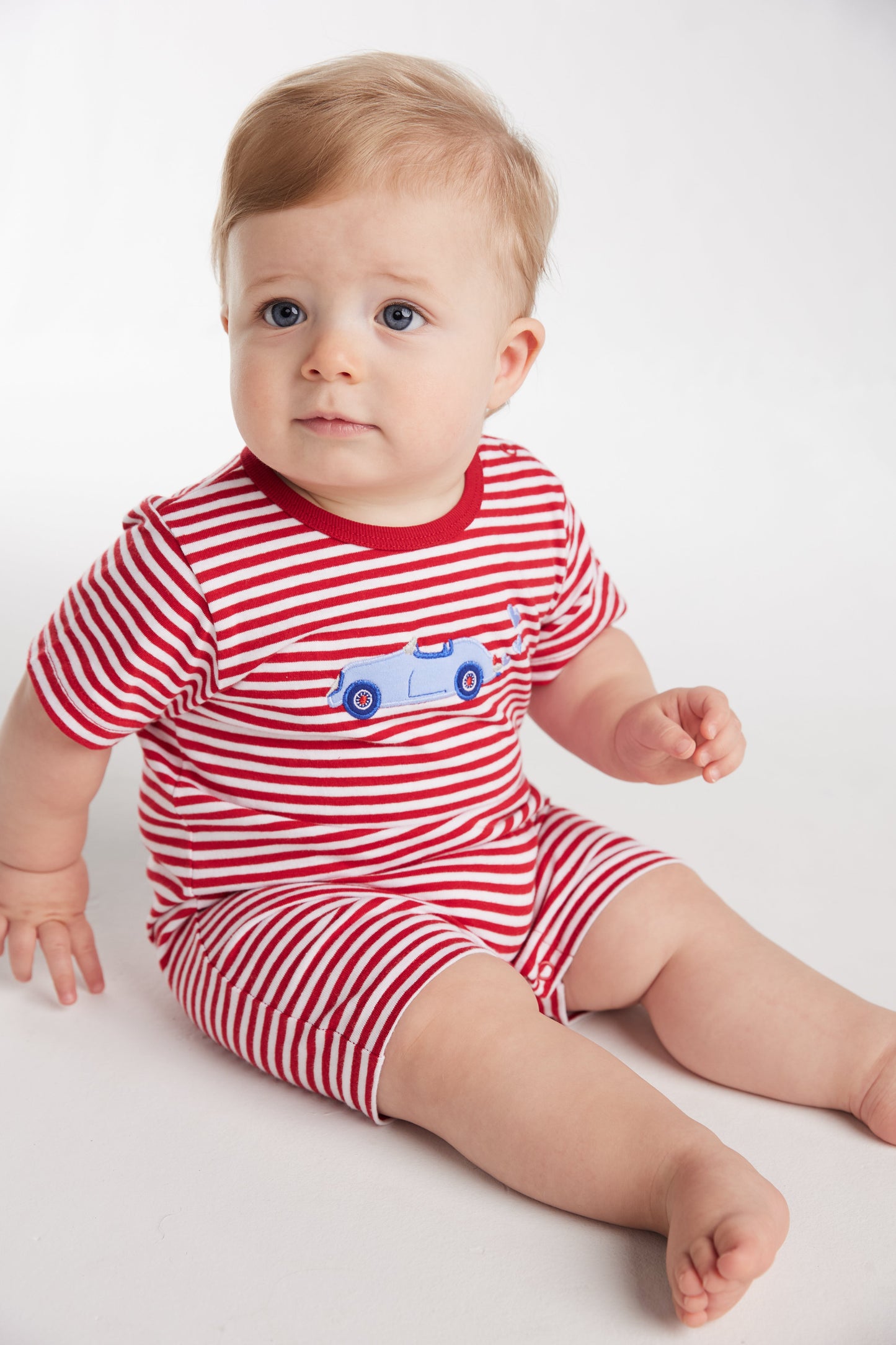 Racing Hearts Appliqué Romper