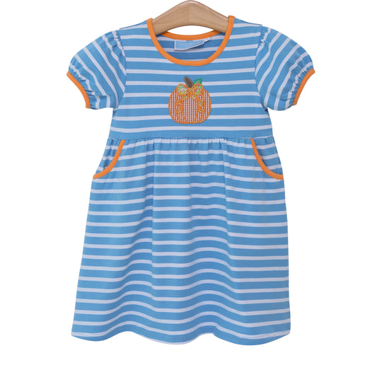Pumpkin Appliqué Dress by Trotter Street Kids