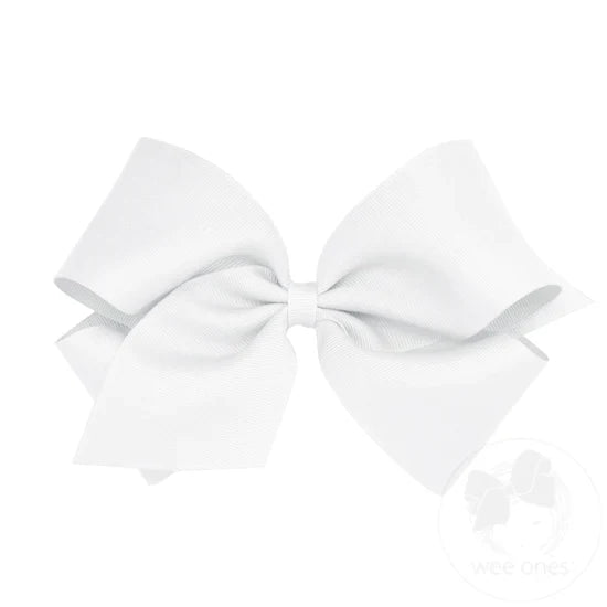 Wee ones White King grosgrain Hair bow