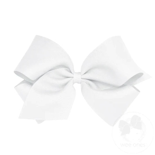 Wee ones White King grosgrain Hair bow