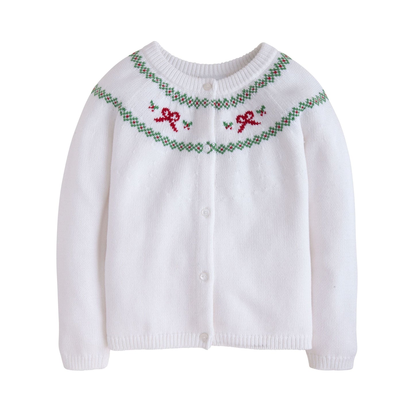 Holiday Bow Fair Isle Cardigan by Little English