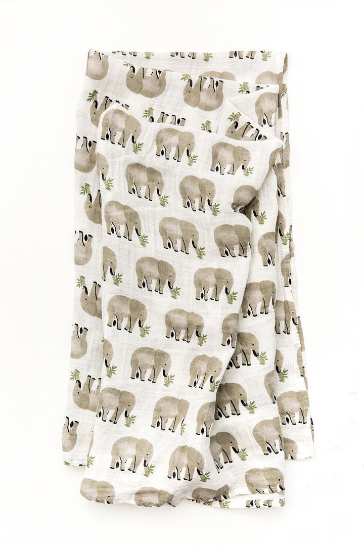 CK-Elephant Swaddle Blanket