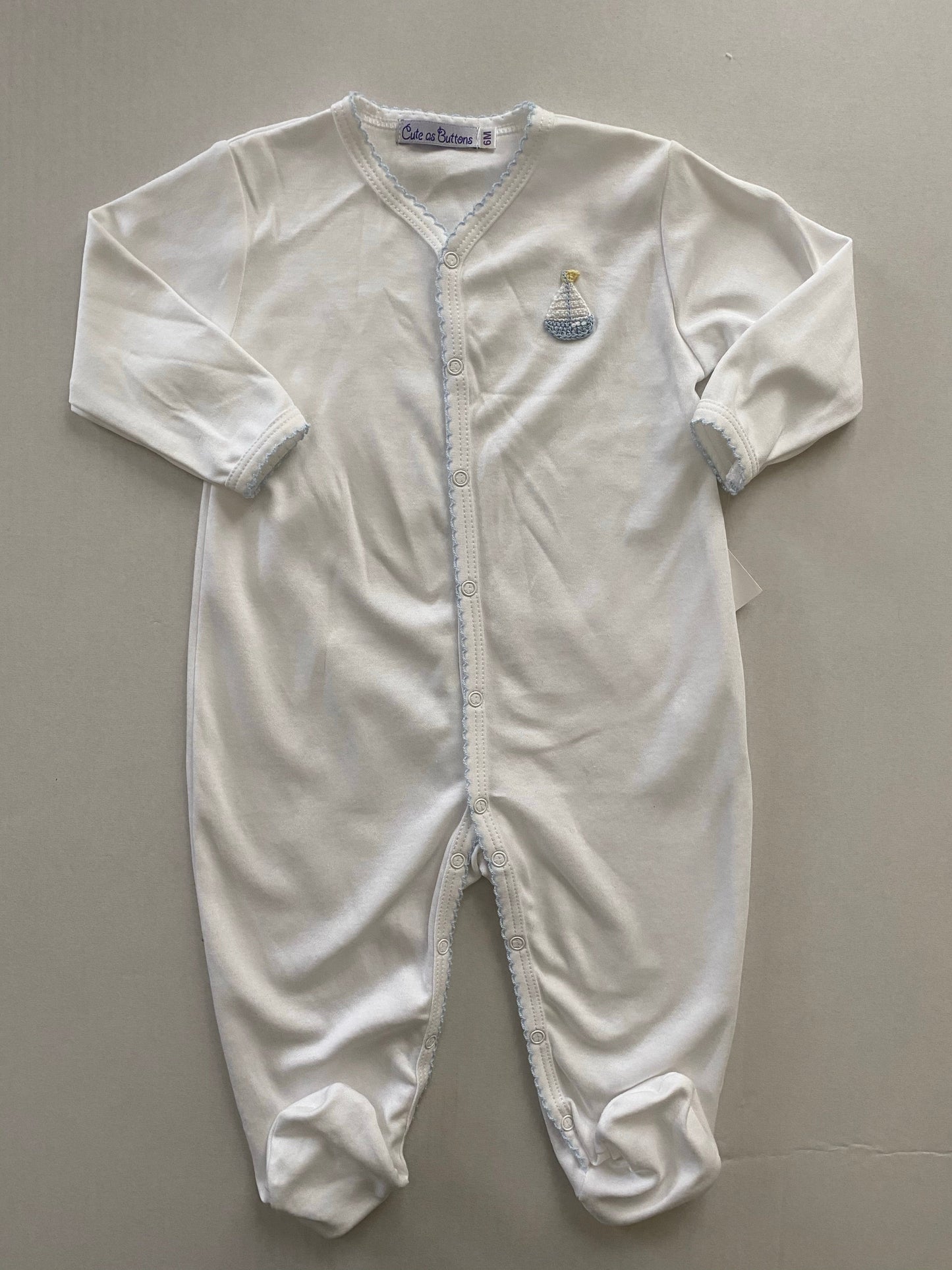 Pima Cotton Footie with Sailboat
