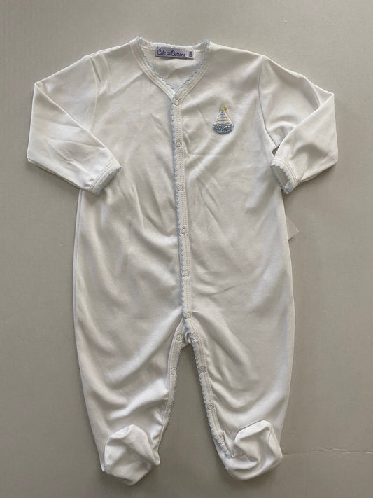 Pima Cotton Footie with Sailboat