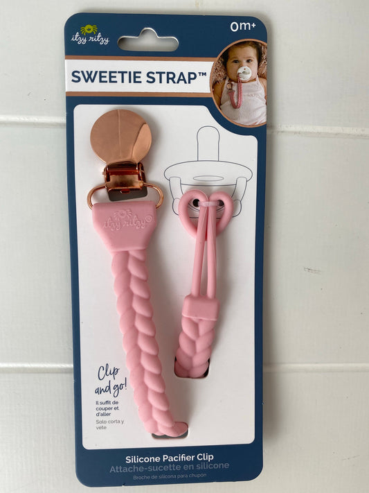 Sweetie Strap Pacifier Clip-Pink
