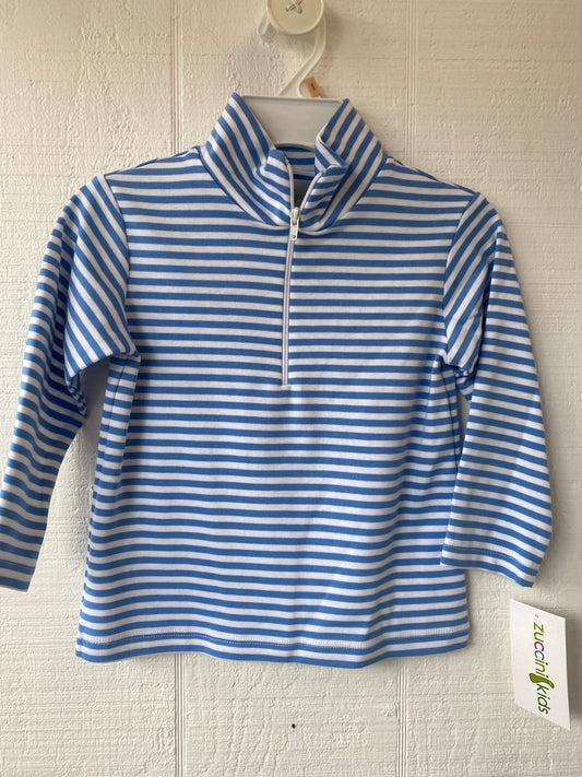 Cooper Half Zip Periwinkle stripe Top