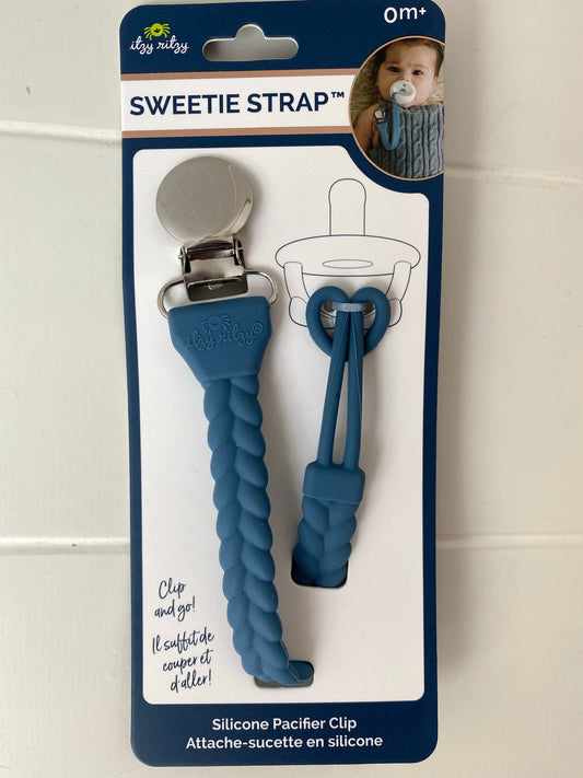 Sweetie Strap Pacifier Clip-Blue