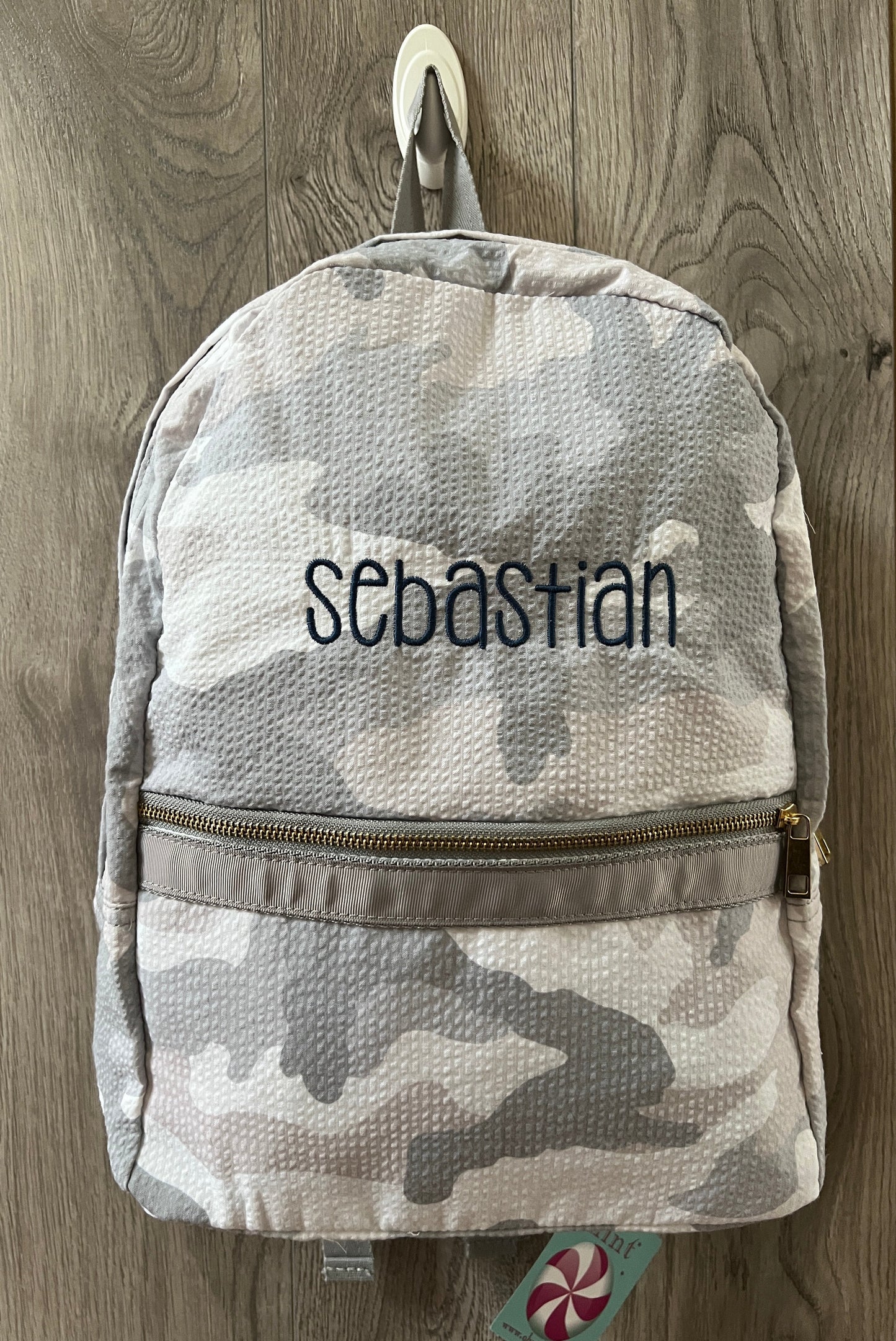 Snow Camo Seersucker Medium Backpack (with optional monogram)