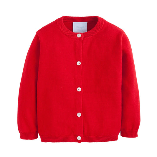 Red Essential Cardigan by Little English