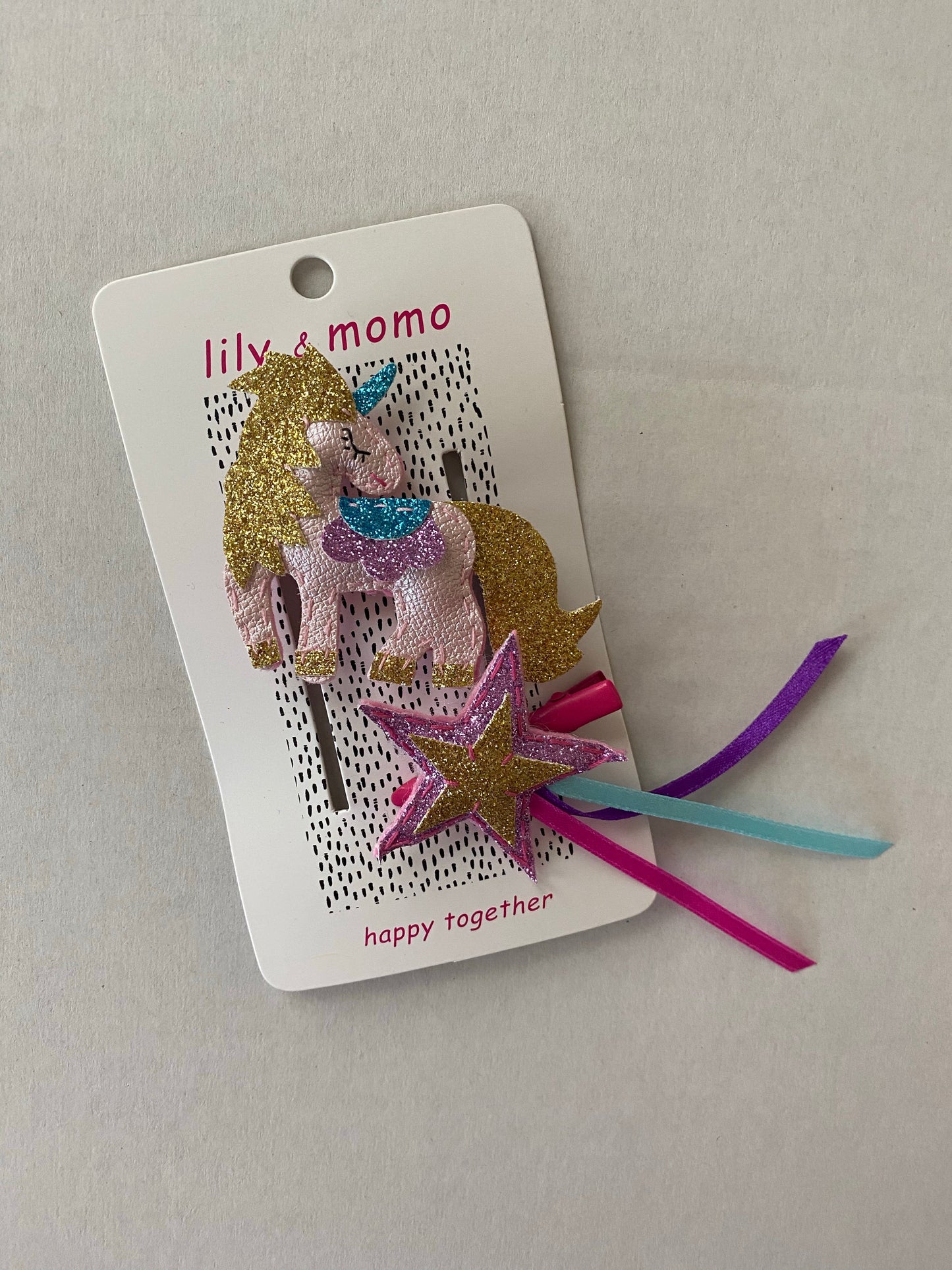 Unicorn & Star Hair Clip Duo