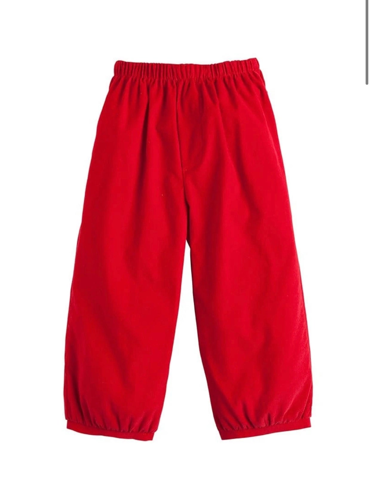 Banded Pull on Pants-Red Corduroy