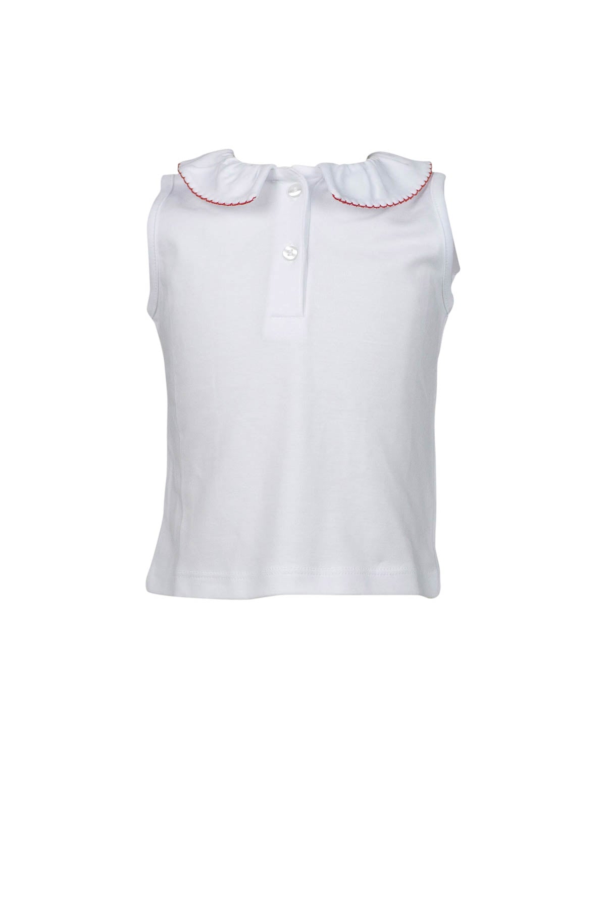 White Sleeveless top with Red trim by The Proper Peony