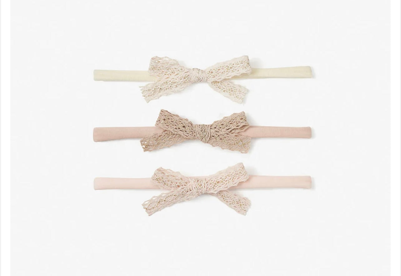 Sparkle Lace Bow Headband Set/3