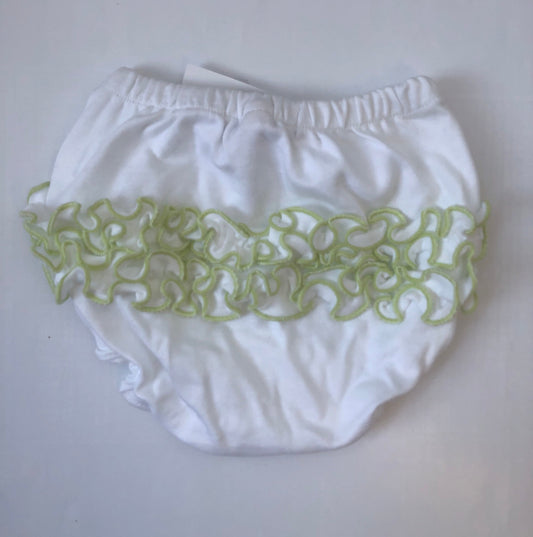 CAB-Pima Cotton Ruffle Bloomers Sage trim