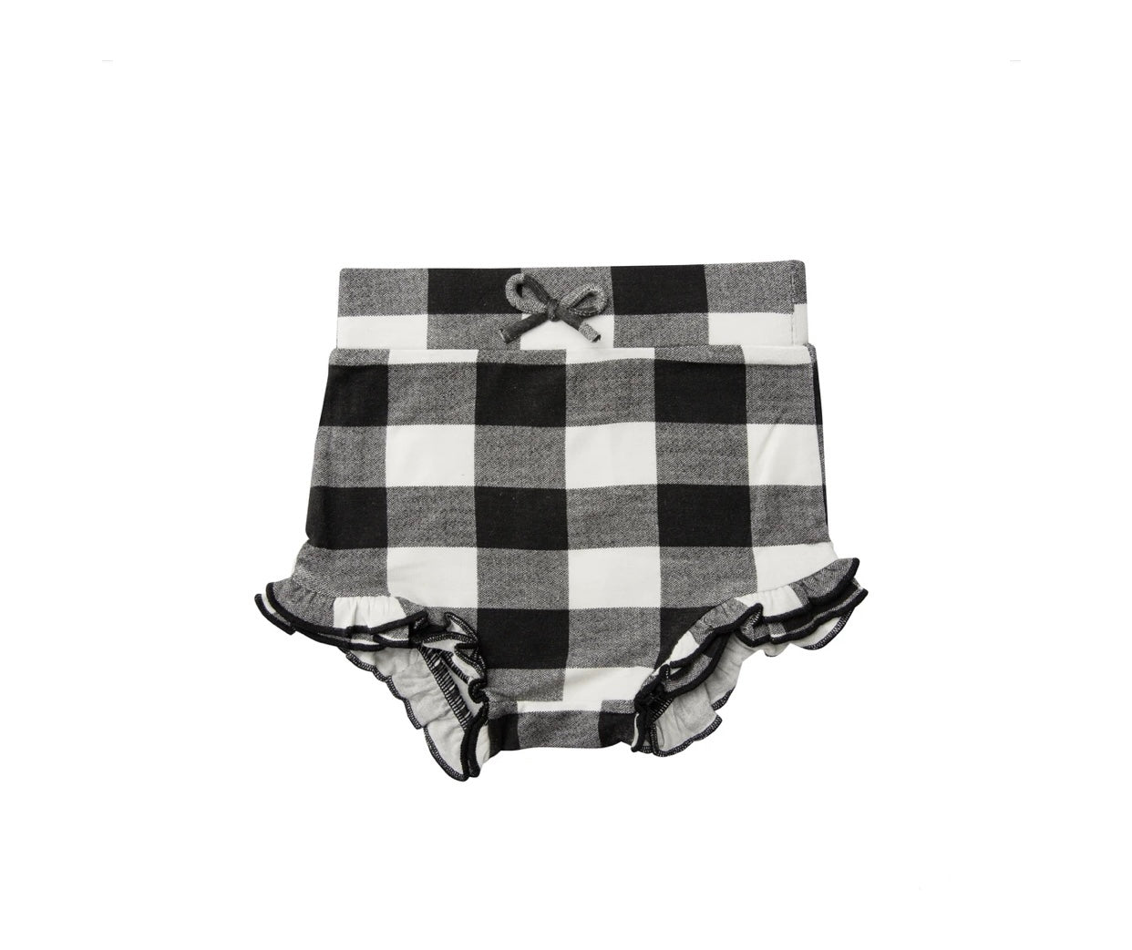 Black Buffalo Check High Waisted Short