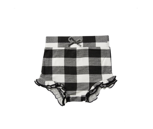 Black Buffalo Check High Waisted Short