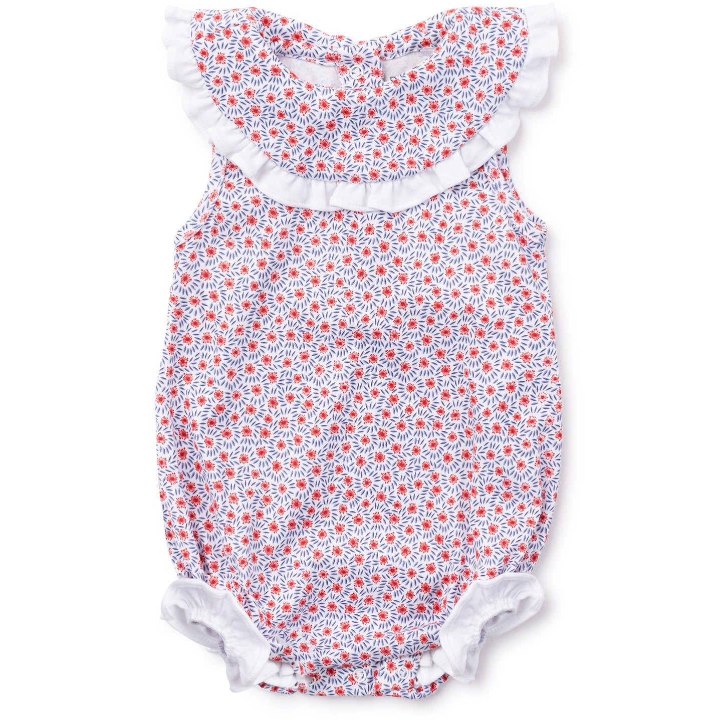 Lila & Hayes Firework Floral Adele Bubble | Patriotic Pima Cotton