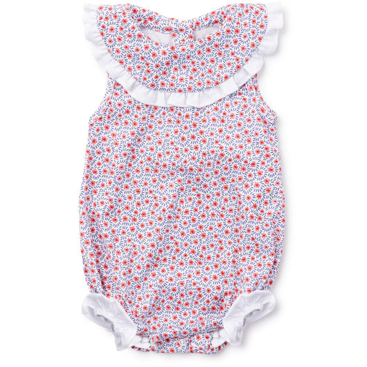 Lila & Hayes Firework Floral Adele Bubble | Patriotic Pima Cotton