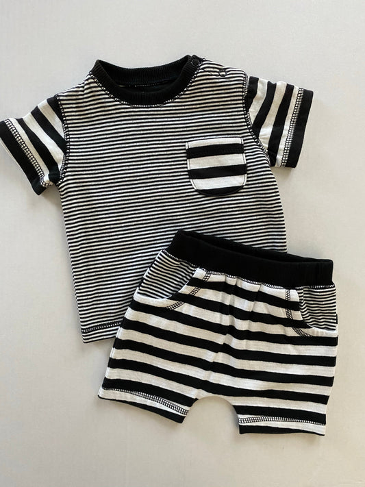 Black and White 2 pc short set