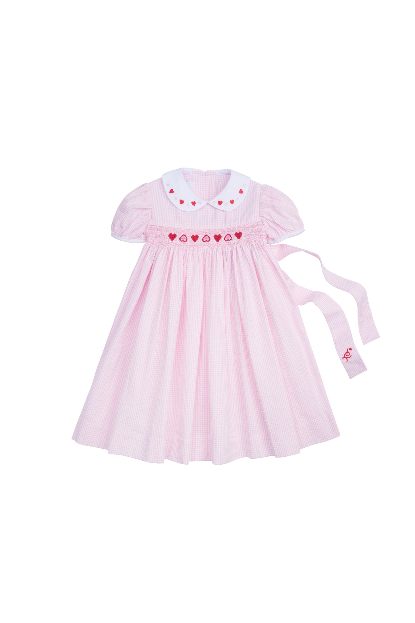 Hearts Smocked Peter Pan Dress by Little English