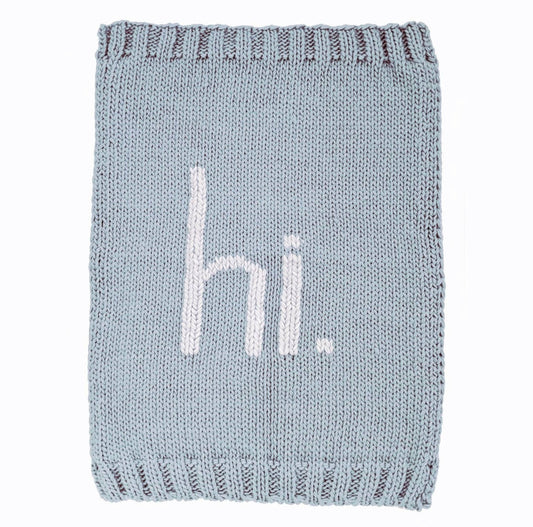 Hi. Surf Blue Knit Blanket