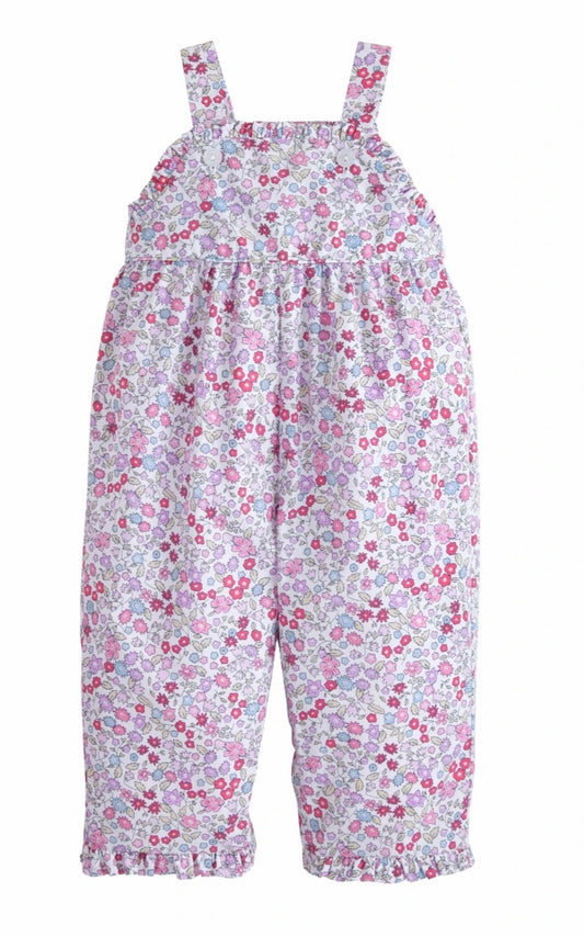 Ruffled Overall-Royal Garden Floral
