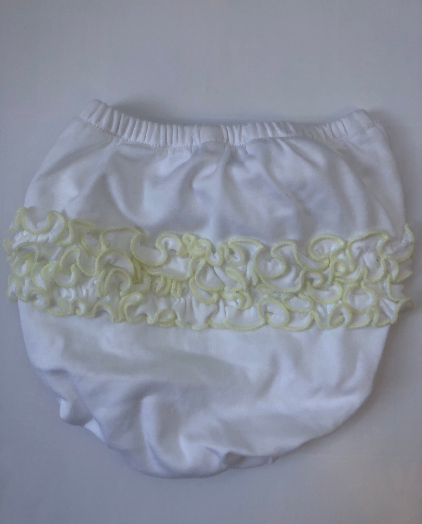 CAB-Pima Cotton Ruffle Bloomers Yellow trim