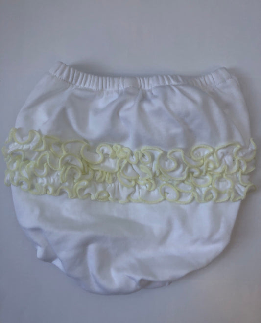CAB-Pima Cotton Ruffle Bloomers Yellow trim