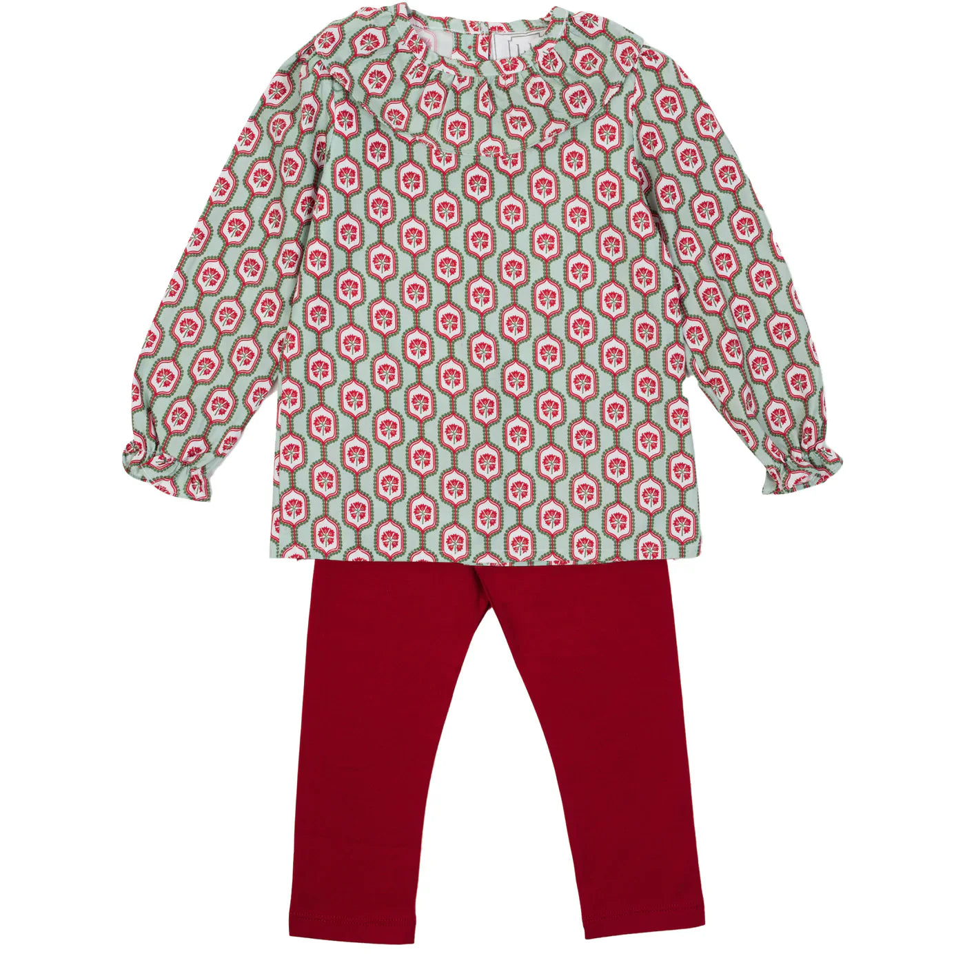 Emma Festive Floral Trellis Legging set by Lila and Hayes