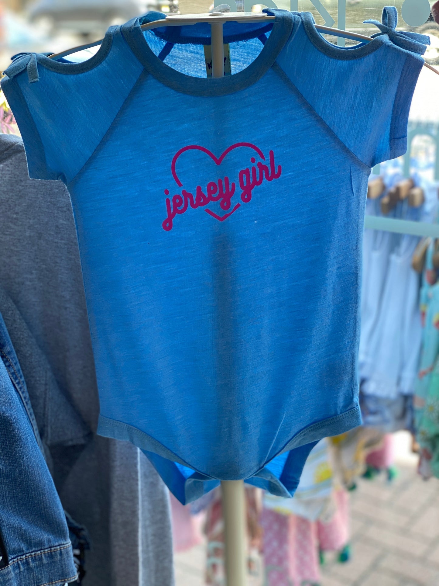 Jersey Girl Cold shoulder onesie