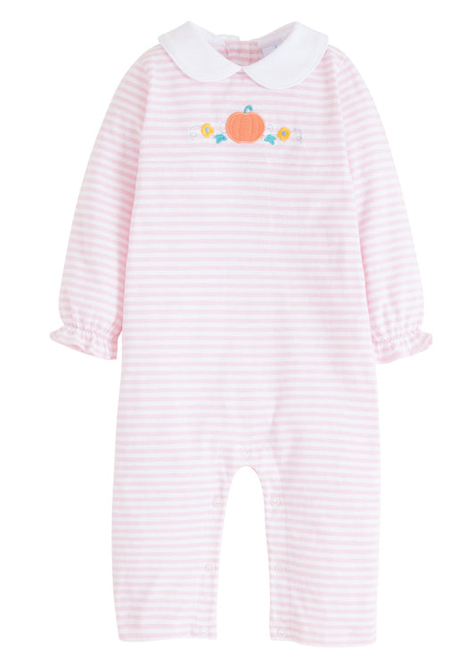 Embroidered Evelyn Romper-Pumpkin by Little English