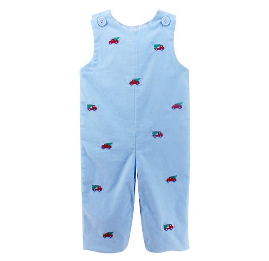 Christmas Truck Embroidered (Reversible!) Longall Blue Corduroy