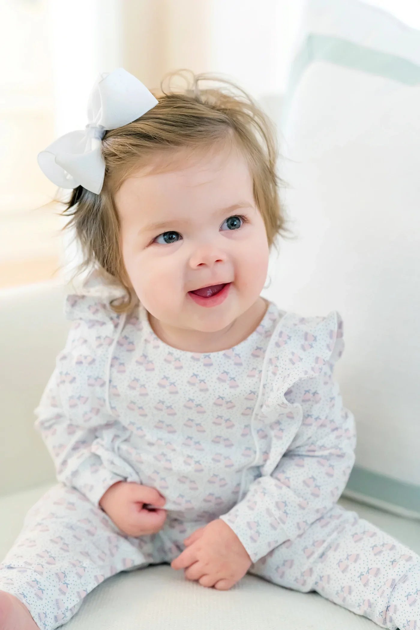 Evelyn Bells in the Snow Romper by Lila Hayes