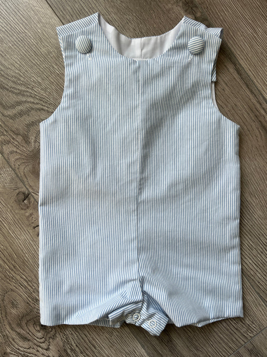 Blue Seersucker Shortall