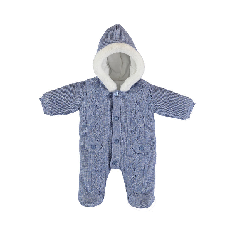 Knit Footed Coverall-Blue