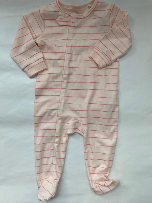 Pink stripe footie