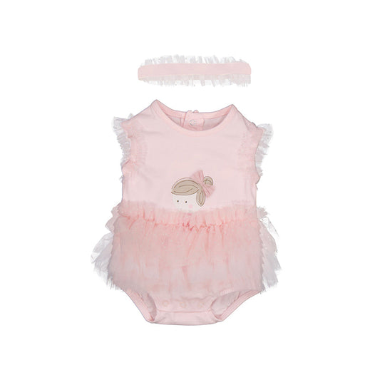 Baby Rose Tutu Onesie & Headband Set by Mayoral