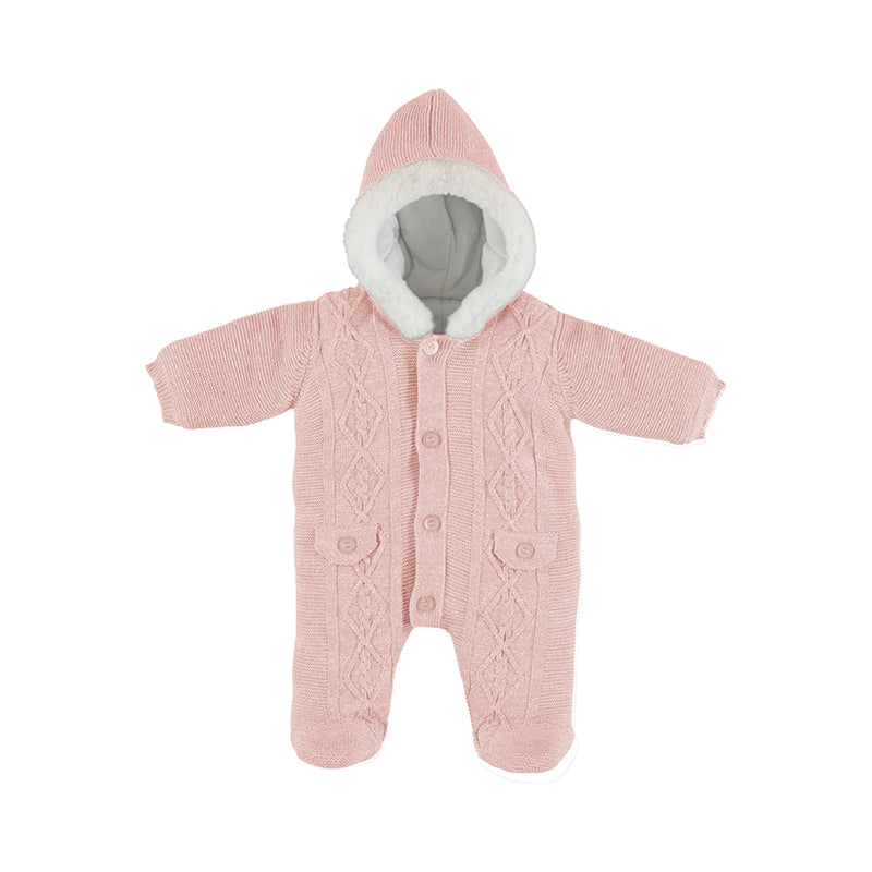 Knit Footed Coverall-Pink