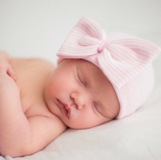 So Sweet Pink Stripe Newborn Hospital Hat