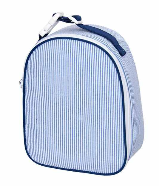 Navy seersucker gumdrop Lunchbox (with optional monogram)