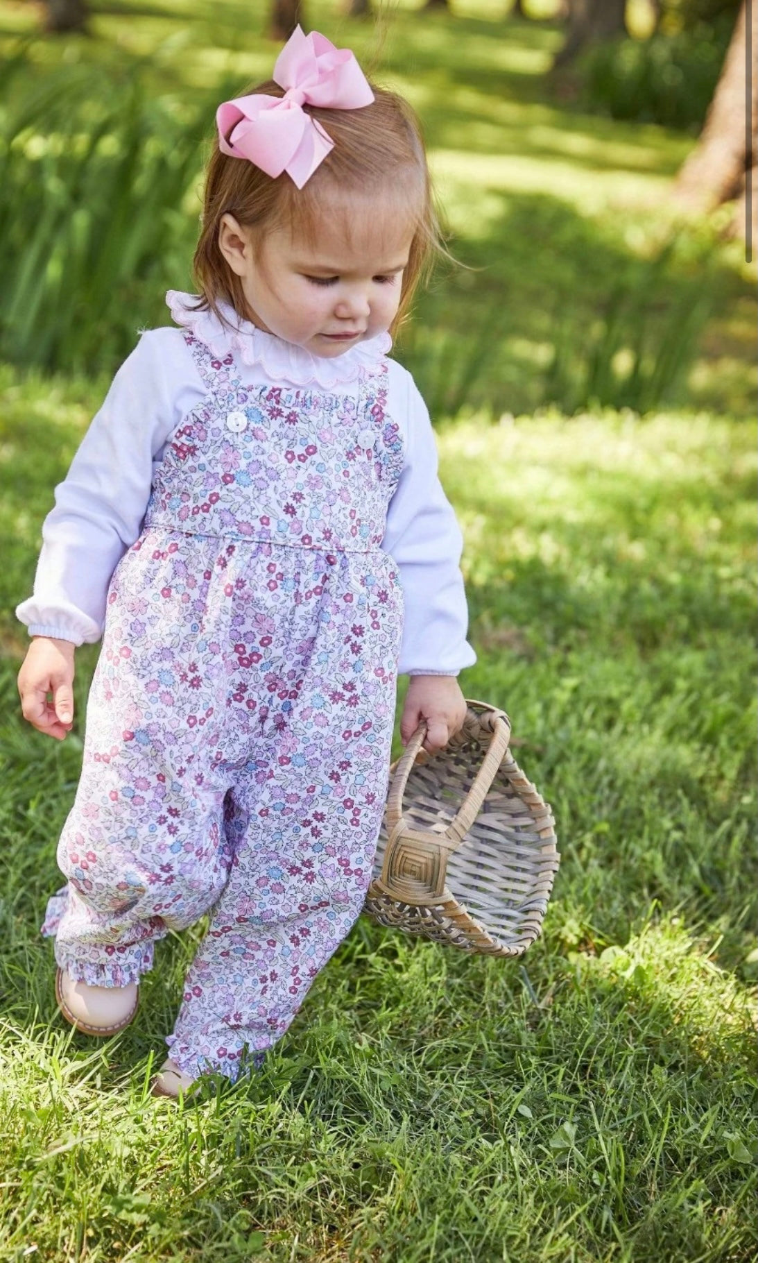 Ruffled Overall-Royal Garden Floral