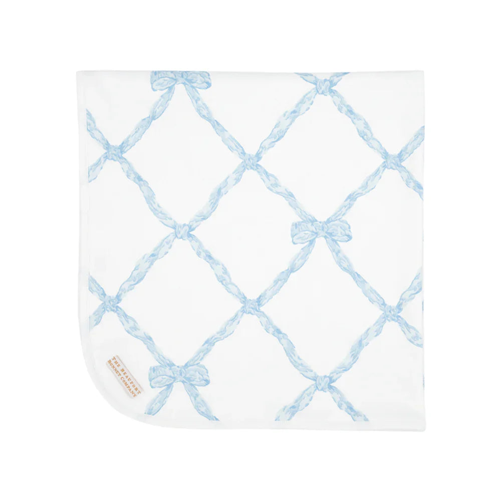 Beaufort Blue Belle Meade Bow Buggy Blanket
