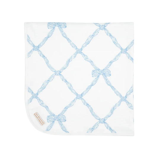 Beaufort Blue Belle Meade Bow Buggy Blanket