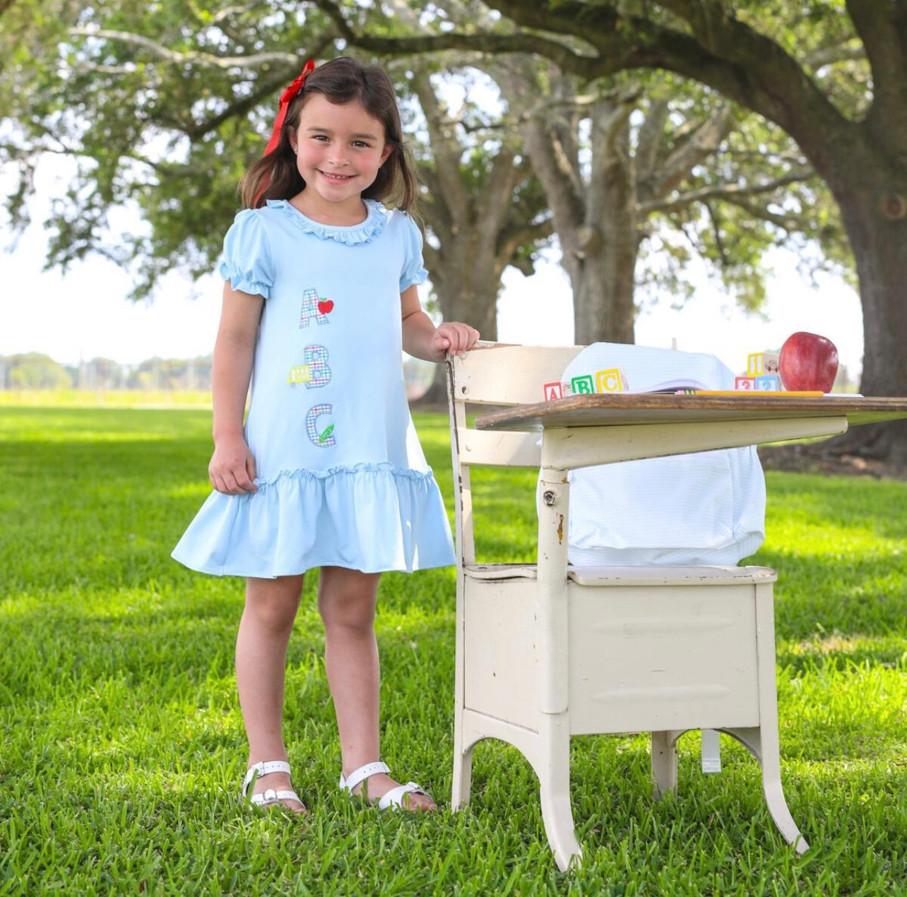 ABC Appliqué Dress by Trotter Street Kids