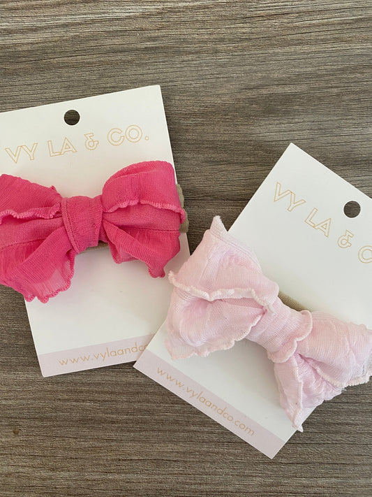 Mini Ruffle Bow headband
