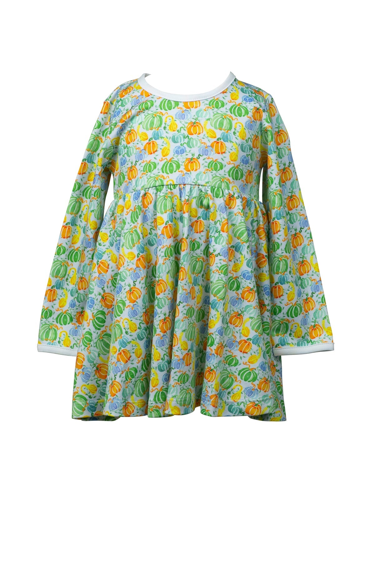 Pumpkin Mix Long Sleeve Twirl Dress by the Proper Peony